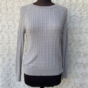 NWT Fairway & Greene Gray Cable Knit Sweater SzM